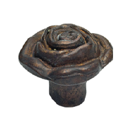 Rose Cabinet Knob - Aged Brass Finish